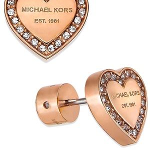 Michael Kors rose gold heart stud earrings